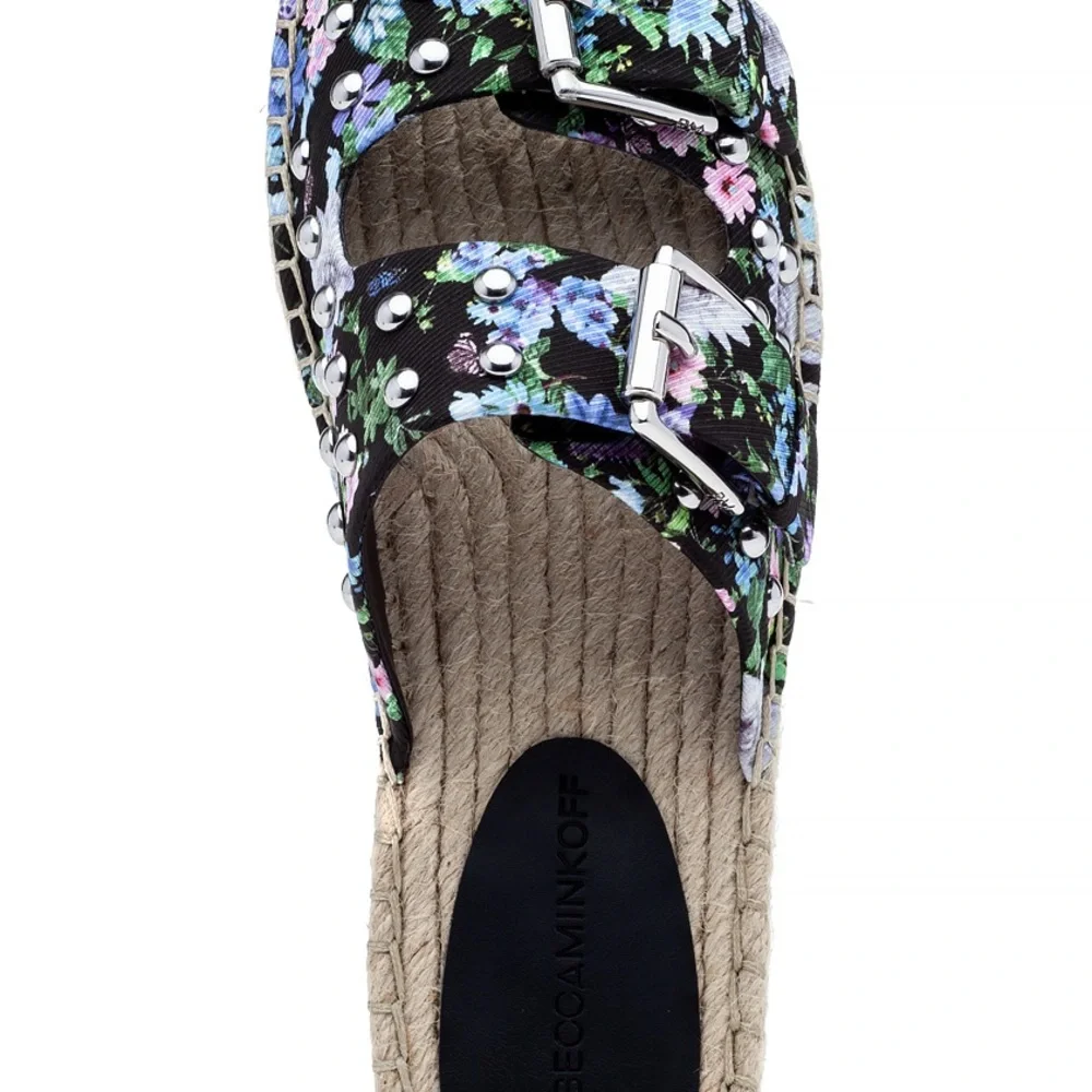 Rebecca Minkoff Floral Jodi Espadrille Platform Slides Size 10.5 NWOT